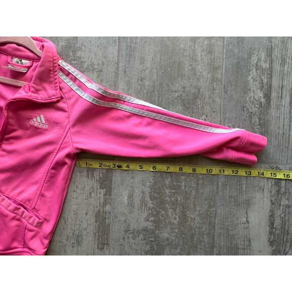 ADIDAS Pink Track Jacket Full Zip Athleisure Toddler Kids Girls Fall Spring 4 - Picture 7 of 7